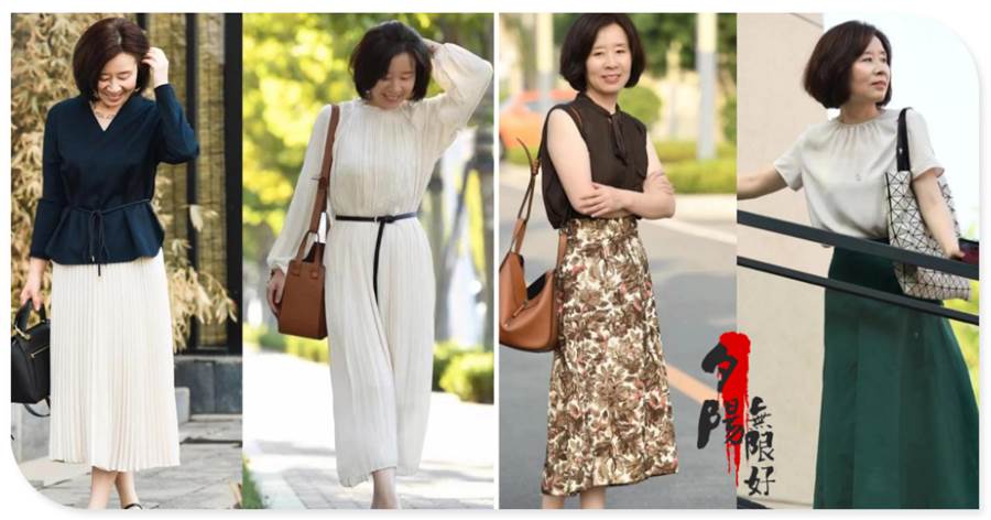 50、60歲的女人，今夏穿這「5種小衫+裙子」！不露大腿時髦更年輕