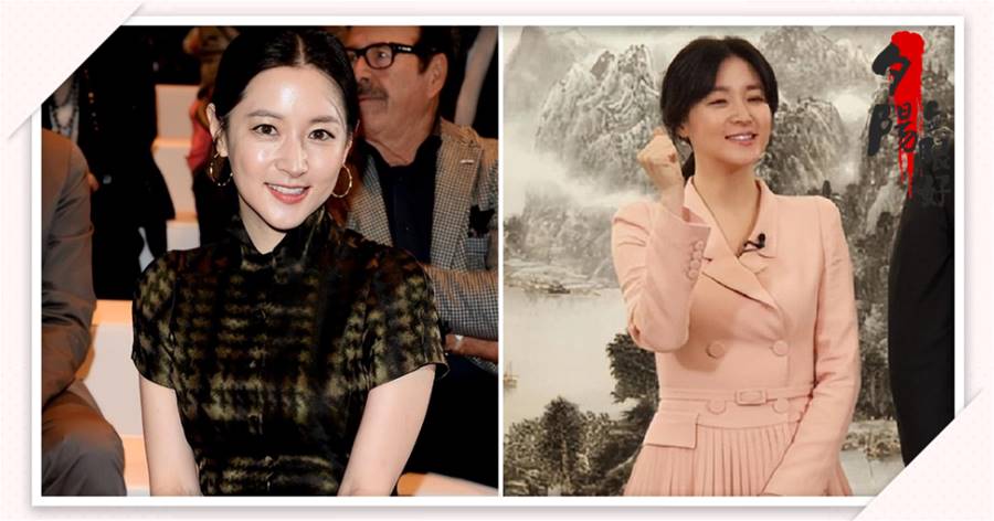 51歲李英愛太美了，穿淺粉色套裙體面又貴氣，生倆娃還嫩得像少女